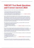 NREMT Test Bank Questions and Correct Answers 2024