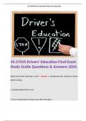10.3 FLVS Drivers' Education Final Exam Study Guide Questions & Answers 2024.