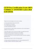 CETP Pre-Certification Exam Questions With CORRECT ANSWERS Latest 2024 (GRADED)
