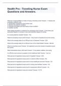 Health Pro - Traveling Nurse Exam Questions and Answers&period;