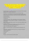 Certified Registered Nurse First Assistant &lpar;CRNFA&rpar;EXAM 2024 WITH 100&percnt; CORRECT ANSWERS