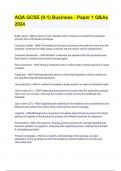 AQA GCSE &lpar;9-1&rpar; Business - Paper 1 Q&As 2024