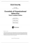 TESTBANK For Essentials of Organizational Behaviour Third Canadian Edition