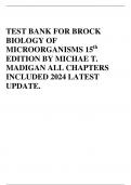 TEST BANK FOR BROCK BIOLOGY OF MICROORGANISMS 15th  EDITION BY MICHAE T. MADIGAN ALL CHAPTERS INCLUDED 2024 LATEST UPDATE.