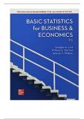 Test Bank For Basic Statistics in Business and Economics, 10th Edition By Douglas Lind, William Marchal, Samuel Wathen
