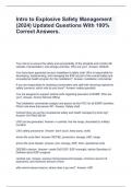 Intro to Explosive Safety Management &lpar;2024&rpar; Updated Questions With 100&percnt; Correct Answers&period;