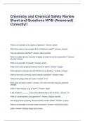 Chemistry and Chemical Safety Review Sheet and Questions NYIB &lpar;Answered&rpar; Correctly&excl;&excl;