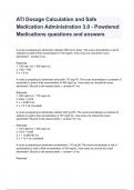 ATI Dosage Calculation and Safe Medication Administration 3.0 - Powdered Medications questions and answers 