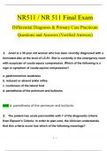 NR511 / NR 511 Final Exam Q & A (Latest 2024 / 2025): Differential Diagnosis & Primary Care Practicum (Verified Answers)