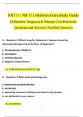 NR511 / NR 511 Midterm Exam Study Guide Q & A (Latest 2024 / 2025): Differential Diagnosis & Primary Care Practicum (Verified Answers)