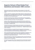 Superior School of Real Estate EXAM BUNDLE&lpar;COMPLETE PACKAGE&rpar; Prep Questions and Answers&lpar;RATED A&plus;&rpar;