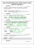 2023 PATHOPHYSIOLOGY FINAL EXAM LATEST  UPDATE GRADED A 