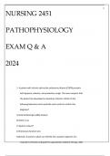 NURSING 2451 PATHOPHYSIOLOGY EXAM Q & A 2024.