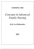 NURSING 7260 CONCEPTS IN ADVANCED FAMILY NURSING EXAM Q & A 2024.