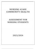 NURSING 4240S COMMUNITY HEALTH EXAM Q & A 2024.