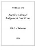 NURSING 4590 NURSING CLINICAL JUDGEMENT PRACTICUM EXAM Q & A 2024
