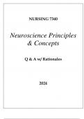 NURSING 7340 NEUROSCIENCE PRINCIPLES & CONCEPTS EXAM Q & A 2024.