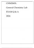 CHM2045L GENERAL CHEMISTRY LAB EXAM Q & A 2024