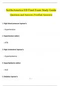 ScribeAmerica ED Final Exam Study Guide Questions and Answers (2024 / 2025) (Verified Answers)