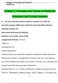 Chapter 1 Concepts and Trends in Healthcare Questions and Correct Answers