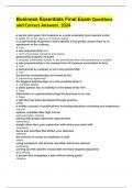 Business Essentials Final Exam Questions and Correct Answers&period; 2024