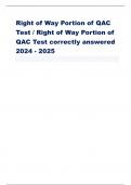 Right of Way Portion of QAC Test / Right of Way Portion of QAC Test correctly answered 2024 - 2025