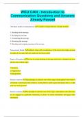 WGU C464 - Introduction to Communication Questions and Answers Already Passed