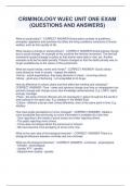 CRIMINOLOGY WJEC UNIT ONE EXAM  &lpar;QUESTIONS AND ANSWERS&rpar;