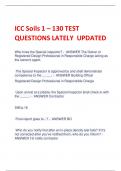 ICC Soils 1 &ndash; 130 TEST QUESTIONS LATELY UPDATED