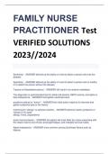FAMILY NURSE PRACTITIONER STUDYPACK Test VERIFIED SOLUTIONS 2024