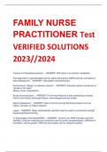 UPDATED FAMILY NURSE PRACTITIONER Test VERIFIED SOLUTIONS 2024