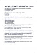 ABC Permit Correct Answers well solved