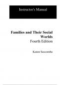 Instructor Manual For Families and their Social Worlds 4th Edition By Karen Seccombe (All Chapters, 100% Original Verified, A+ Grade)