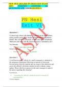 2023.2024 PN HESI EXIT EXAM 100% VERIFIED ANSWERS 160 QUESTIONS AND ANSWERS GRADED A