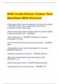 ISSA Youth Fitness Trainer Test Questions With Answers