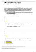 CHEM 120 Week 3 Quiz (GRADED A) Questions and Answer Elaborations | Download To Score An A