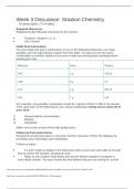 CHEM 120 Unit 3 Discussion Solution Chemistry | Download To Score An A