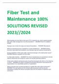 LATEST Fiber Test and Maintenance 100% SOLUTIONS REVISED 2023//2024