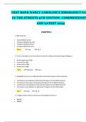 TEST BANK NANCY CAROLINE&rsquo;S EMERGENCY CARE IN THE STREETS 9TH EDITION -COMPREHENSIVE AND LATEST 2024