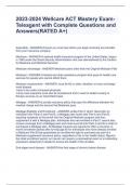 2023-2024 Wellcare ACT Mastery Exam-Teleagent with Complete Questions and Answers&lpar;RATED A&plus;&rpar;