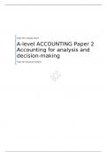 AQA A-level ACCOUNTING Paper 2 QUESTION PAPER JUNE 2023