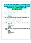 2023 ATI TEAS 7 TEST BANK 350 QUESTIONS AND VERIFIED ANSWERS&period; VERIFIED EXPERTS  RESPONCES &vert; GUARANTEED PASS LATEST UPDATE