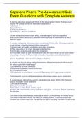Capstone Pharm Pre-Assessment Quiz Exam Questions with Complete Answers 