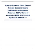 Course Careers Final Exam / Course Careers Exam| Questions and Verified Answers 100% Correct Graded A NEW 2023/ 202