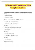 NURS 6233 Final Exam With Complete Solution