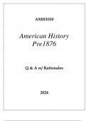 AMH1010 AMERICAN HISTORY PRE1876 EXAM Q & A 2024.