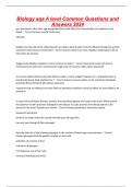 Biology aqa A level Common Questions and Answers 2024