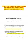 PN HESI EXIT EXAM BEST EXAM SOLUTION LATEST UPDATE  2024 TEST BANK GUARANTEED SUCCESS RATED A+