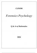 CLP4390 FORENSICS PSYCHOLOGY Q & A EXAM 2024