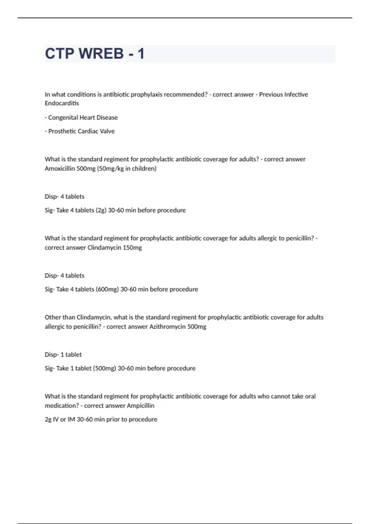 CTP WREB - Question and answers 100% correct 2023/2024 - WREB - Stuvia US